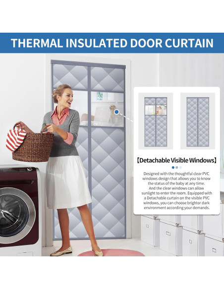 Cortina de Puerta Aislante Magnética Veanusiver 91x208 cm