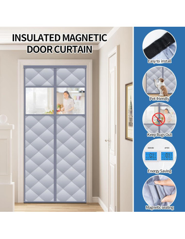 Cortina de Puerta Aislante Magnética Veanusiver 91x208 cm