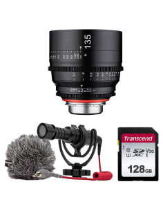 Paquete Lente Cine XEEN 135mm T2.2 Rokinon + Micrófono Rode + 128GB