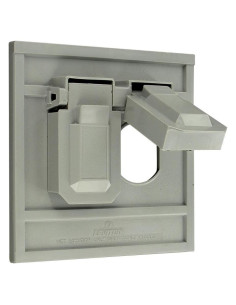 Placa de Pared Duplicada Leviton 1-Gang Gris Resistente