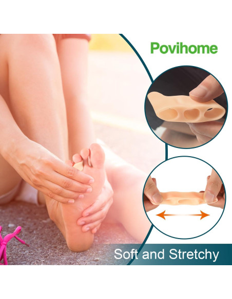 Separadores de Dedo Meñique Povihome 10 Paquetes Beige