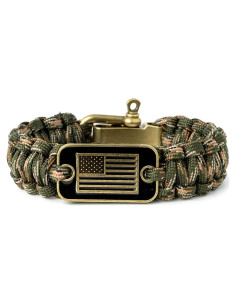Pulsera Táctica de Supervivencia iHeartDogs Verde Camo 19.05 cm