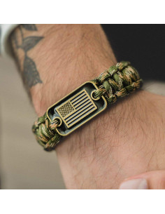 Pulsera Táctica de Supervivencia iHeartDogs Verde Camo 19.05 cm 2