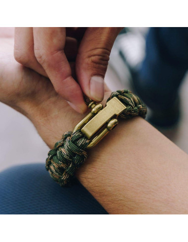 Pulsera Táctica de Supervivencia iHeartDogs Verde Camo 19.05 cm