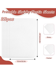 25 Hojas de Plástico Shrinky Dink Gushu 20x14.5cm Manualidades 2