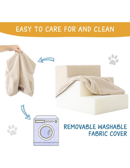 Escalera para Mascotas Antideslizante Aodisman 3 Pasos Beige 34.5 cm