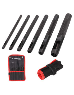 Juego de Punches Huecos Spurtar 6 Piezas para Cuero 3.2-8mm