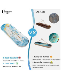 Soporte de Incienso Cerámica CEREMONIA 30x10 cm Dorado 2