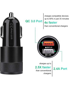 Cargador Rápido de Coche USB Doble 5.4A 30W - Shenzhen 2