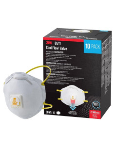 Respirador Particulado 3M N95 8511 con Válvula Cool Flow - Paquete de 10