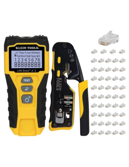 Kit de Prueba de Cable Klein Tools 80072 con Crimpador y Conectores