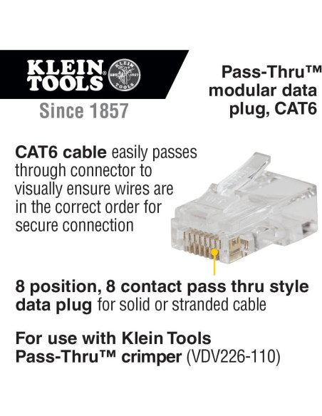 Kit de Prueba de Cable Klein Tools 80072 con Crimpador y Conectores
