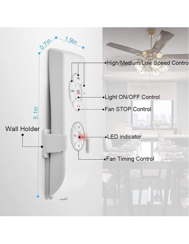 Control Remoto Universal para Ventilador de Techo Smekitlly JF018