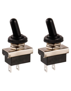 Interruptor de palanca BOJACK SPST 12V 10A con tapa impermeable - Paquete de 2