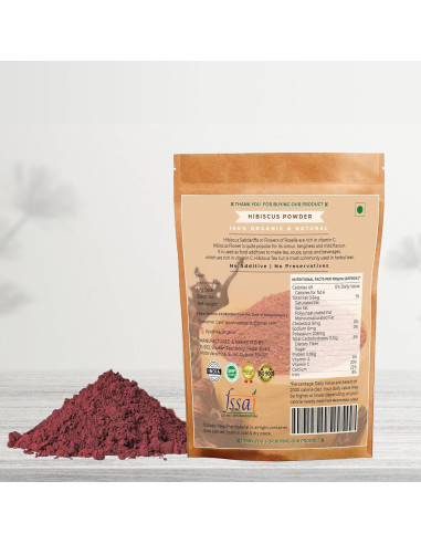 Polvo de Hibisco Ayushka Organic 250g - Cuidado del Cabello y Piel