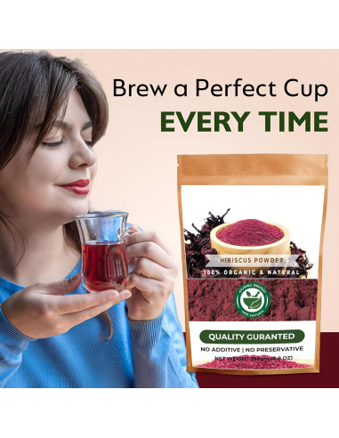 Polvo de Hibisco Ayushka Organic 250g - Cuidado del Cabello y Piel