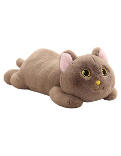 Gato de Peluche Pesado YESGIRL 67 cm Marrón Suave Kawaii