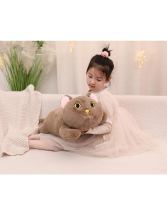Gato de Peluche Pesado YESGIRL 67 cm Marrón Suave Kawaii 2