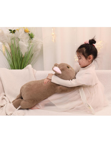Gato de Peluche Pesado YESGIRL 67 cm Marrón Suave Kawaii