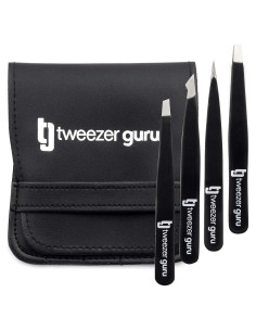 Juego de Pinzas de Precisión TWEEZER GURU - 4 Piezas de Acero Inoxidable