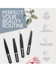 Juego de Pinzas de Precisión TWEEZER GURU - 4 Piezas de Acero Inoxidable 2