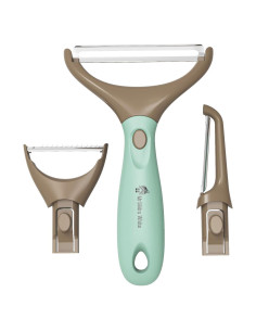 Juego de Peladores de Verduras 3 en 1 Mr&Mrs White - Acero Inoxidable