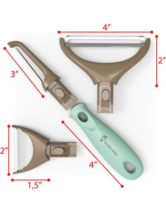 Juego de Peladores de Verduras 3 en 1 Mr&Mrs White - Acero Inoxidable 2