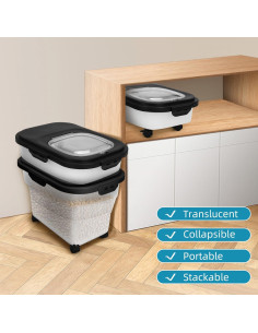 Contenedor de Comida para Perros YECERCAN 20L Plegable con Ruedas 2