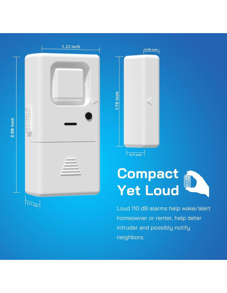 Alarmas Inalámbricas de Puerta y Ventana Rosmila - Paquete de 10 Alarmas Inalámbricas de Puerta y Ventana Rosmila - Paquete de 10
