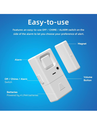 Alarmas Inalámbricas de Puerta y Ventana Rosmila - Paquete de 10