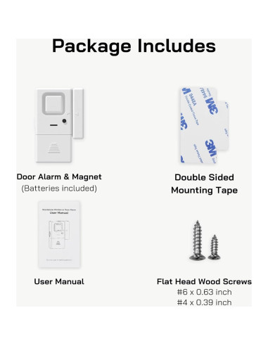 Alarmas Inalámbricas de Puerta y Ventana Rosmila - Paquete de 10
