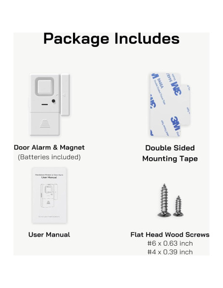 Alarmas Inalámbricas de Puerta y Ventana Rosmila - Paquete de 10 Alarmas Inalámbricas de Puerta y Ventana Rosmila - Paquete de 10