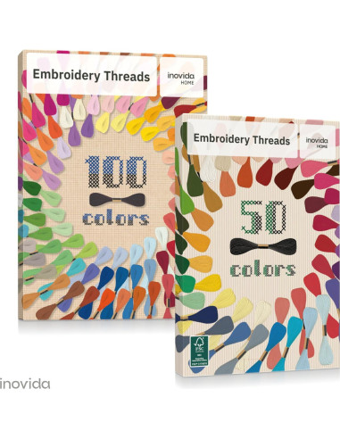 Juego de Hilos de Bordado Inovida - 50 Colores 4.88m