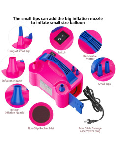 Bomba de globo eléctrica Motorenbau 600W portátil rojo 2