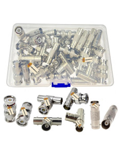 Kit de Conectores BNC 40 Piezas Lsgoodcare Macho Hembra CCTV