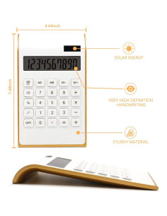 Calculadora Solar Sportsvoutdoors BH 10 Dígitos LCD Blanca 2