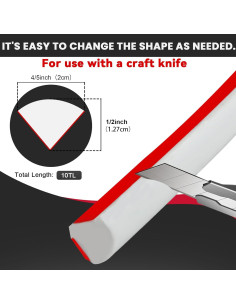 Moldura Cuarterona Flexible Bghdas 299.72 cm Goma Blanca 2