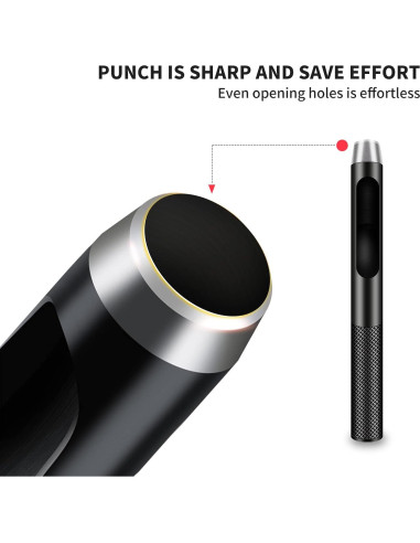 Juego de 6 Perforadores de Agujeros de Cuero AsonTao 1.5-5mm