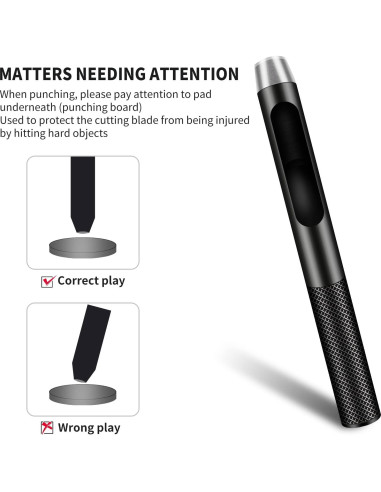 Juego de 6 Perforadores de Agujeros de Cuero AsonTao 1.5-5mm