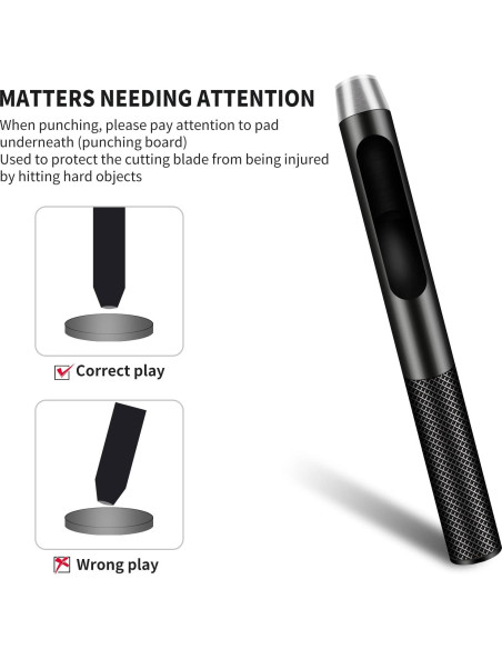 Juego de 6 Perforadores de Agujeros de Cuero AsonTao 1.5-5mm Juego de 6 Perforadores de Agujeros de Cuero AsonTao 1.5-5mm