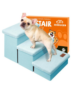Escaleras para Perros Zerbuger 3 Pasos Plegables 78.74 cm Azul