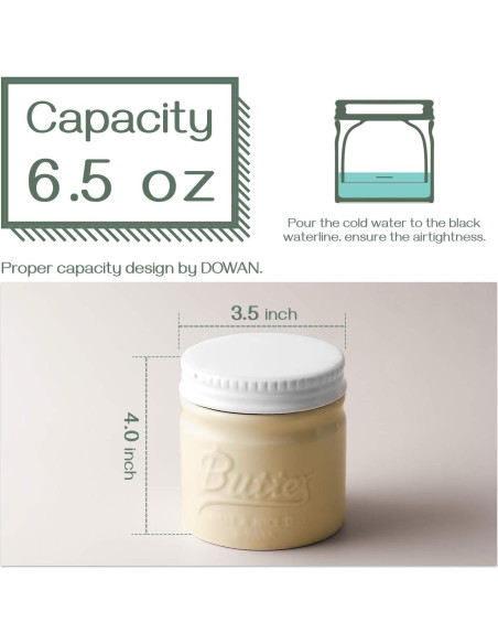 Crock de Mantequilla DOWAN Mason Beige con Tapa - 170g