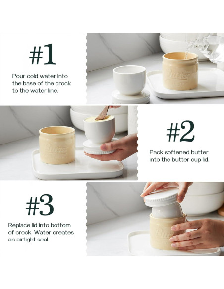 Crock de Mantequilla DOWAN Mason Beige con Tapa - 170g