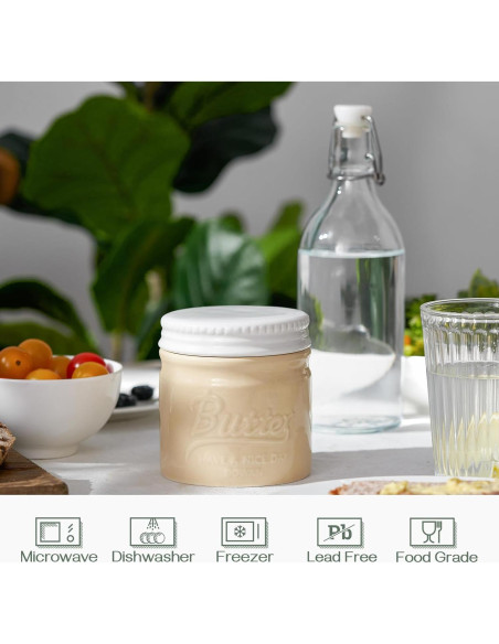 Crock de Mantequilla DOWAN Mason Beige con Tapa - 170g