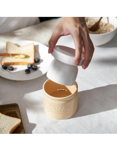 Crock de Mantequilla DOWAN Mason Beige con Tapa - 170g