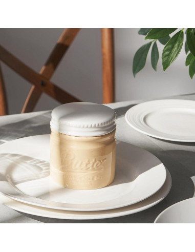 Crock de Mantequilla DOWAN Mason Beige con Tapa - 170g