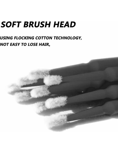 Paquete de 100 Cepillos de Limpieza para Puertos de Carga - Negro