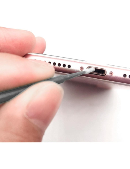 Paquete de 100 Cepillos de Limpieza para Puertos de Carga - Negro