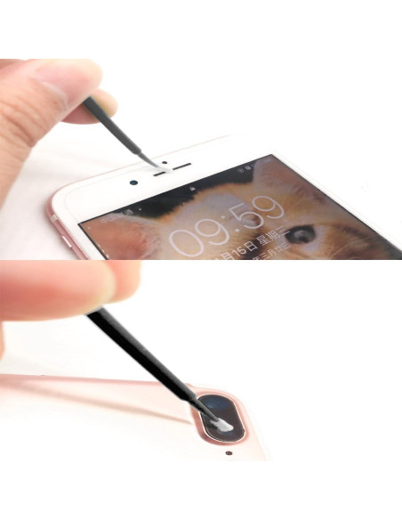 Paquete de 100 Cepillos de Limpieza para Puertos de Carga - Negro