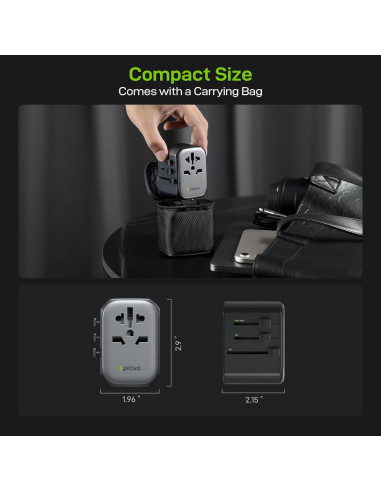 Adaptador de Enchufe de Viaje Universal Epicka 45W 5 Puertos